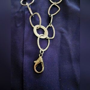 Badge Necklace Lanyard Length, Metal Edgy Stlyle, Eyeglasses, Keys, ID Jewelry